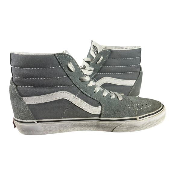 Vans Sk8-Hi Grey White Suede Canvas High Top Sneakers Men’s Size 9.5 Women’s 11 - Picture 7 of 8